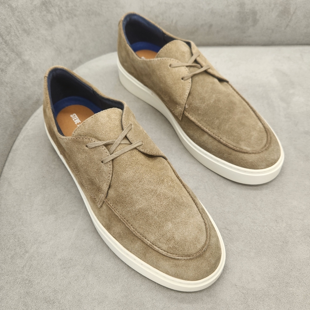 Steve Madden Sneakers Men's 11 Taupe Suede Frankk Low Top Casual Preppy New $100